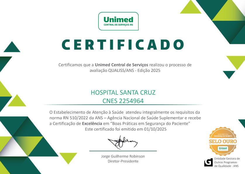 Certificado UCS Hospital Santa Cruz